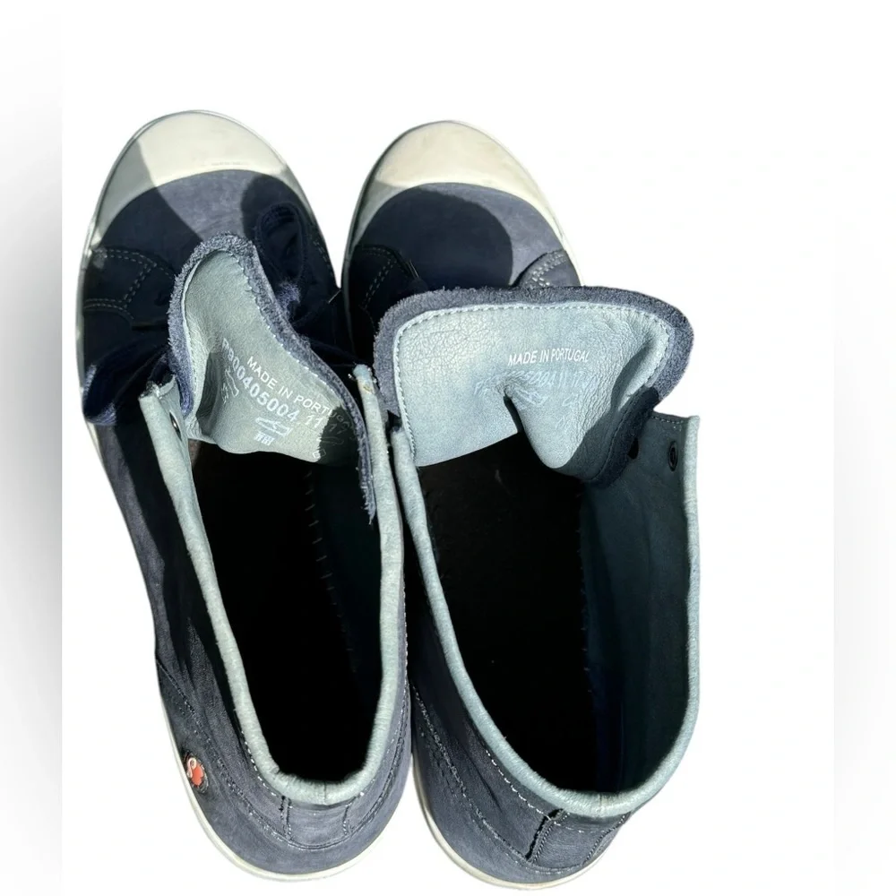 SOFTINOS BY FLY LONDON LEATHER LACE UP SNEAKERS SHOES INDIRA BLUE 38 FITS 7.5-8